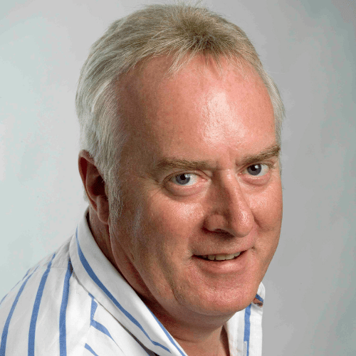 Presenter, Commentator & Reporter John Kenny head shot front row speakers