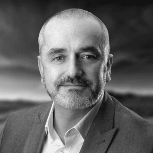 Endurance Athlete and Inspirational Speaker Enda O'Doherty headshot in black and white
