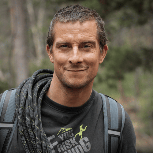 Adventurer, Motivational Speaker & Presenter Bear Grylls headshot in the jungle for Front Row Speakers