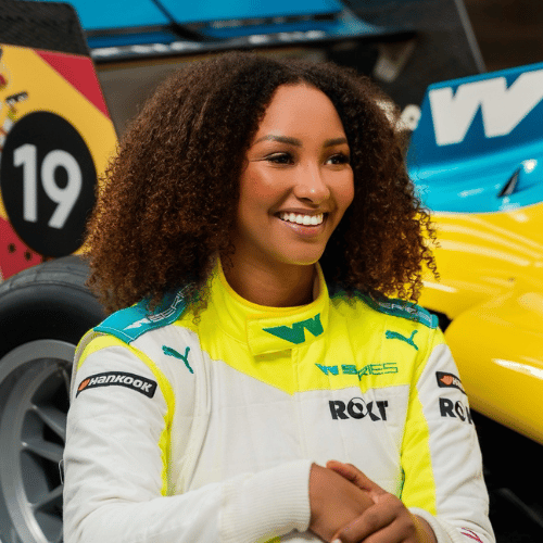 W-Series Racing driver, Sky Sports F1 Analyst and Broadcaster Naomi Schiff front row speakers